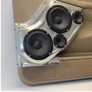 left ortho Speaker Upgrade for the Front Door of your 2000-2006 Chevrolet Tahoe, Suburban, Avalanche, Silverado. GMC Yukon, Sierra. Cadillac Escalade. Easy installation of a Dual 6.5" Midrange and Dual 3.5" Super Tweeter for the most powerful car stereo possible.