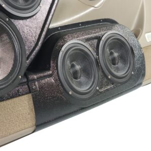 left ortho Speaker Upgrade for the Front Door of your 2000-2006 Chevrolet Tahoe, Suburban, Avalanche, Silverado. GMC Yukon, Sierra. Cadillac Escalade. Easy installation of a Dual 6.5" Midrange for the most powerful car stereo possible.