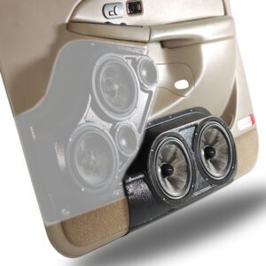 left ortho Speaker Upgrade for the Front Door of your 2000-2006 Chevrolet Tahoe, Suburban, Avalanche, Silverado. GMC Yukon, Sierra. Cadillac Escalade. Easy installation of a Dual 8" Midrange for the most powerful car stereo possible.