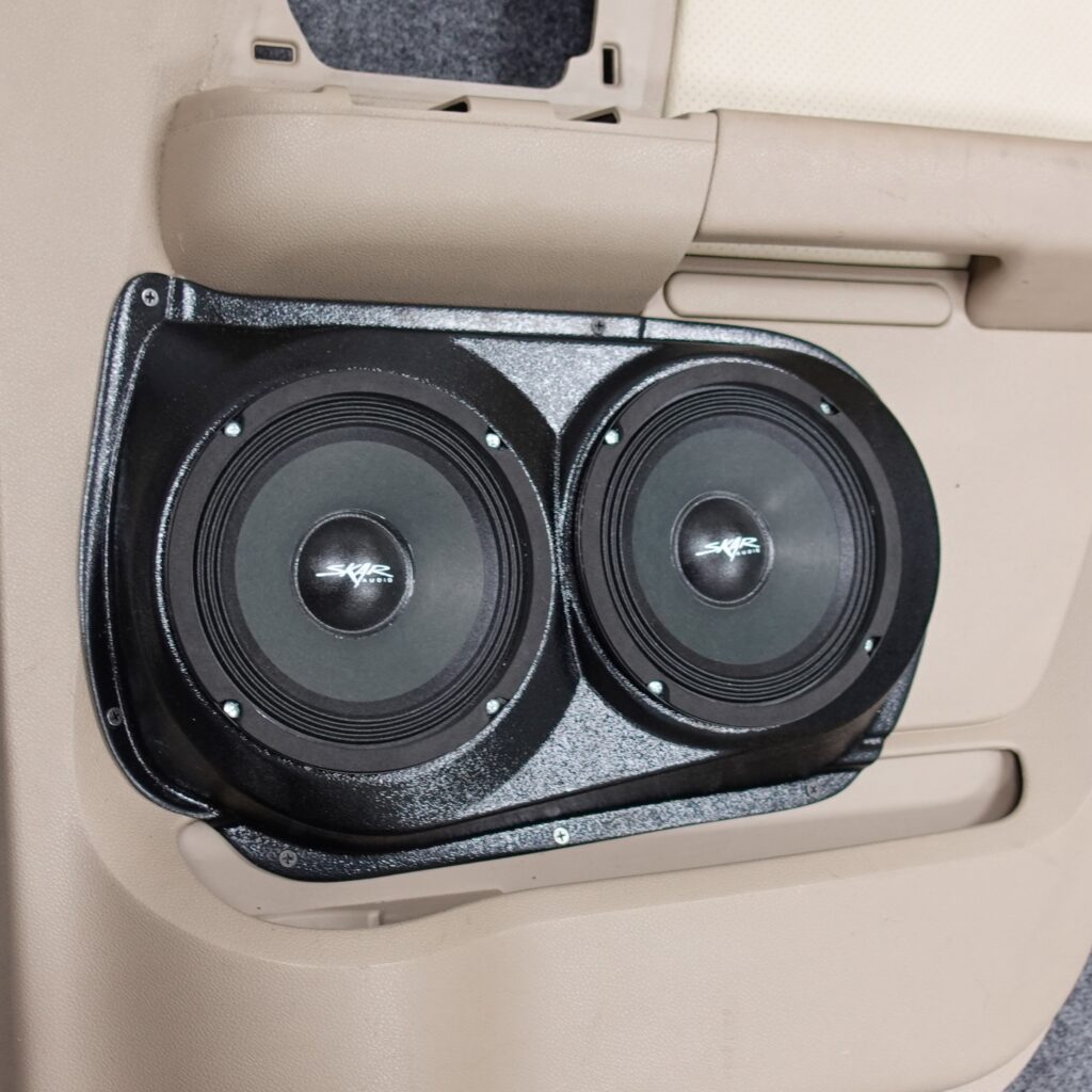 left ortho Speaker Upgrade for the Rear Door of your 2003-2006 Ford Expedition. Easy installation of a Dual 6.5" Midrange for the most powerful car stereo possible.