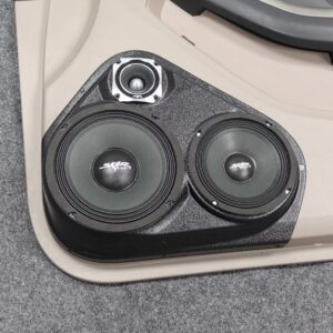 left ortho Speaker Upgrade for the Front Door of your 2003-2009 Toyota 4Runner. Easy installation of a 8", 6.5" Midranges plus a 3.5" Super Tweeter for the most powerful car stereo possible.