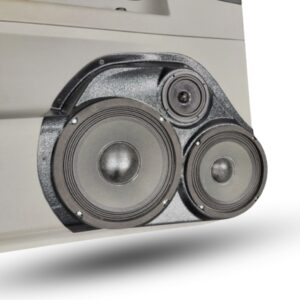 left ortho Speaker Upgrade for the Front Door of your 2006-2007 Dodge Charger. Easy installation of a 8", 6.5" Midranges plus a 3.5" Super Tweeter for the most powerful car stereo possible.