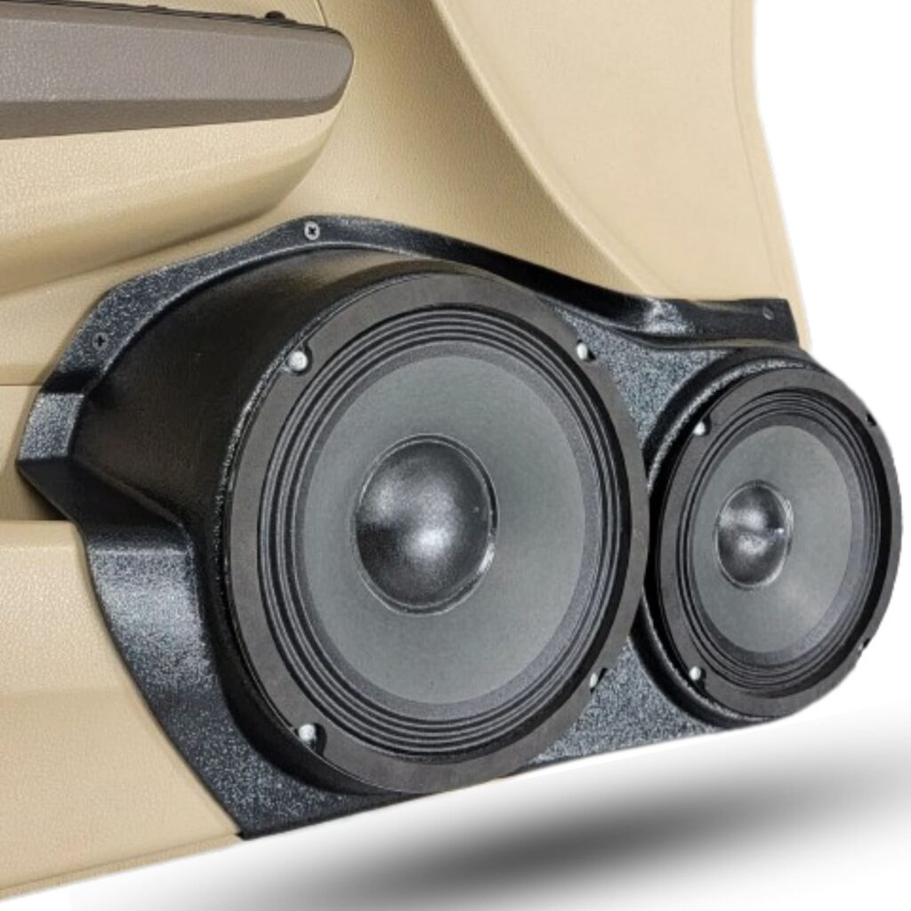 left ortho Speaker Upgrade for the Front Door of your 2008-2012 Honda Accord Sedan. Easy installation of a 8" and 6.5" Midrange for the most powerful car stereo possible.