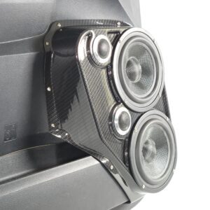 left ortho Speaker Upgrade for the Front Door of your 2014-2021 Toyota Tundra. Easy installation of a Dual 6.5" Midrange and Dual Tweeter for the most powerful car stereo possible.