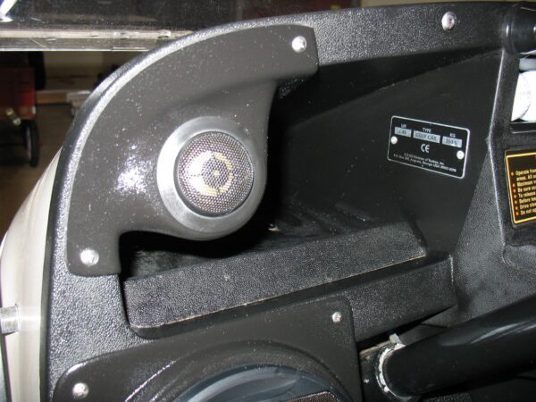 left ortho Speaker Upgrade for the Dash of your 1993-2023 EZGO TXT, ST, Workhorse Golf Cart. Easy installation of a Single Tweeter for the most powerful car stereo possible.