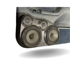 left ortho Speaker Upgrade for the Front Door of your 1995-1999 Chevrolet Tahoe, Suburban, Silverado; GMC Yukon, Sierra. Easy installation of a Dual 6.5" Midrange and Dual Tweeter for the most powerful car stereo possible.