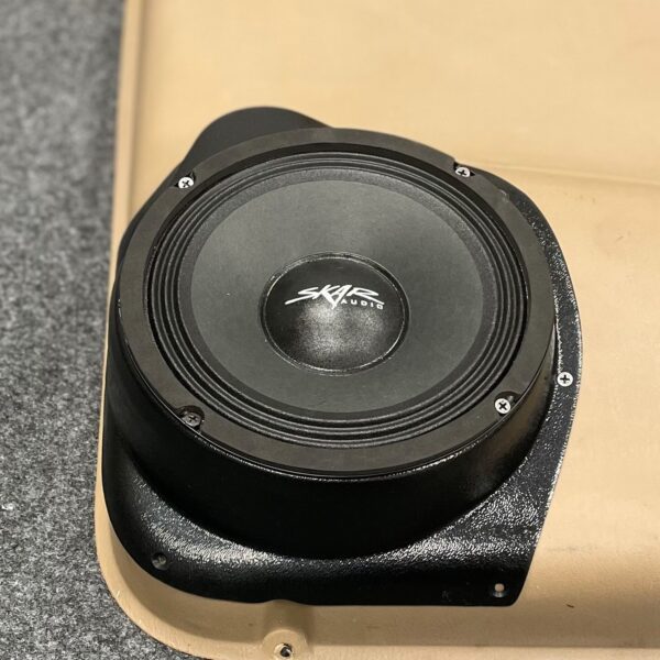 left ortho Speaker Upgrade for the Front Door of your 1998-2000 Dodge Durango. Easy installation of a Single 8" Midrange for the most powerful car stereo possible.