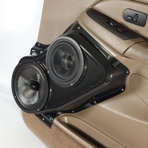 right ortho Speaker Upgrade for the Front Door of your 2000-2006 Chevrolet Tahoe, Suburban, Avalanche, Silverado. GMC Yukon, Sierra. Cadillac Escalade. Easy installation of a 8" and 6.5" Midrange for the most powerful car stereo possible.