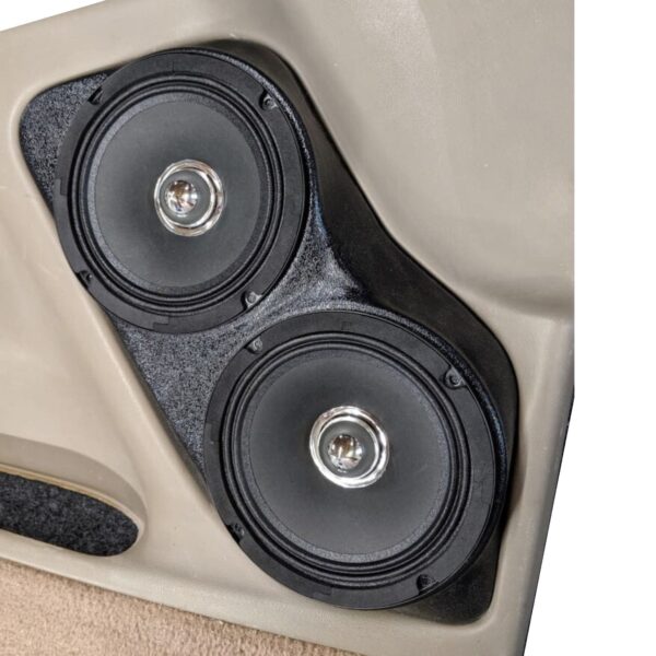 right ortho Speaker Upgrade for the Front Door of your 2000-2006 Chevrolet Tahoe, Suburban, Avalanche, Silverado. GMC Yukon, Sierra. Cadillac Escalade. Easy installation of a Dual 6.5" Midrange for the most powerful car stereo possible.