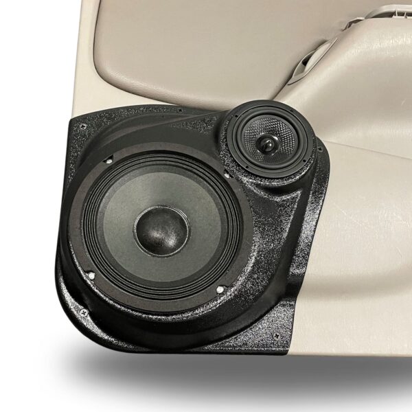 right ortho Speaker Upgrade for the Rear Door of your 2001-2004 Toyota Tacoma. Easy installation of a 6.5" and 3.5" Midrange or Tweeter for the most powerful car stereo possible.