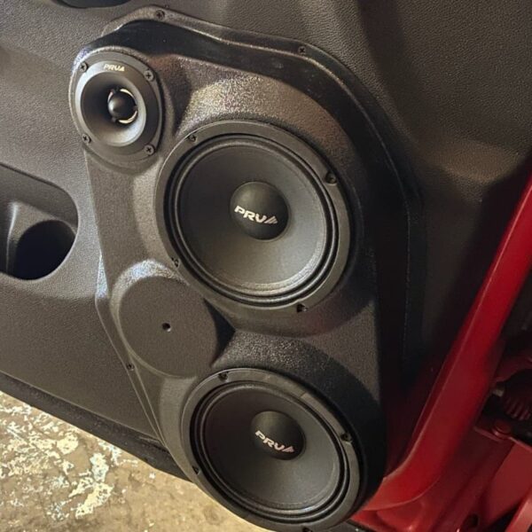 right ortho Speaker Upgrade for the Front Door of your 2007-2009 Chevrolet Silverado, GMC Sierra. Easy installation of a Dual 6.5" Midrange and Dual 3.5" Super Tweeter for the most powerful car stereo possible.