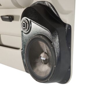 right ortho Speaker Upgrade for the Front Door of your 2007-2009 Chevrolet Silverado, GMC Sierra. Easy installation of a 10" and 3.5" Super Tweeter for the most powerful car stereo possible.