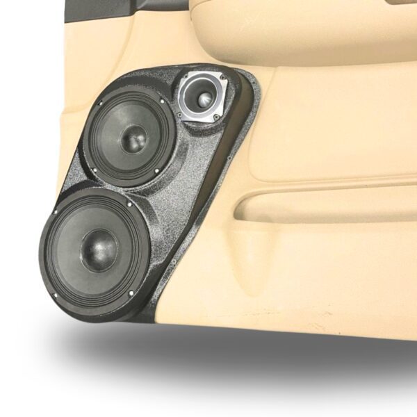 right ortho Speaker Upgrade for the Front Door of your 2007-2009 Chevrolet Tahoe, Suburban, Avalanche, Silverado. GMC Yukon, Sierra. Cadillac Escalade. Easy installation of a 8", 6.5" Midranges plus a 3.5" Super Tweeter for the most powerful car stereo possible.