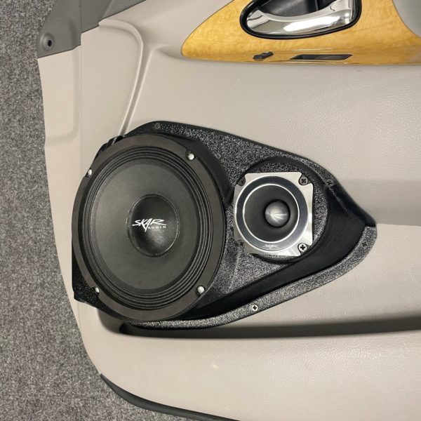 right ortho Speaker Upgrade for the Front Door of your 2007-2011 Toyota Camry. Easy installation of a 8" and 3.5" Super Tweeter for the most powerful car stereo possible.