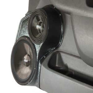 right ortho Speaker Upgrade for the Front Door of your 2010-2014 Chevrolet Tahoe, Suburban, Avalanche, Silverado. GMC Yukon, Sierra. Cadillac Escalade. Easy installation of a 10" and 6.5" Midrange for the most powerful car stereo possible.