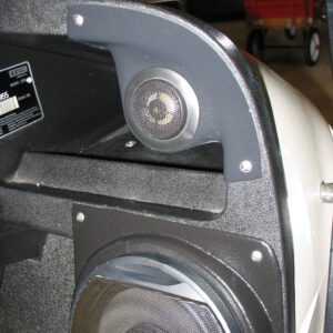 right ortho Speaker Upgrade for the Dash of your 1993-2023 EZGO TXT, ST, Workhorse Golf Cart. Easy installation of a Single Tweeter for the most powerful car stereo possible.