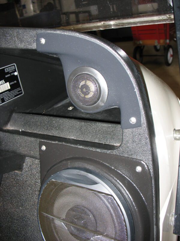 right ortho Speaker Upgrade for the Dash of your 1993-2023 EZGO TXT, ST, Workhorse Golf Cart. Easy installation of a Single Tweeter for the most powerful car stereo possible.