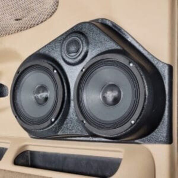 right ortho Speaker Upgrade for the Front Door of your 1994-2001 Dodge Ram. Easy installation of a Dual 6.5" Midrange and Single Tweeter for the most powerful car stereo possible.