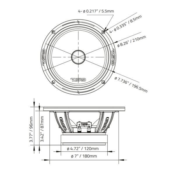Single 8.0" DS18 PRO-ZXI Bullet Loudspeaker (PRO-ZXI8.4BM) - Image 5
