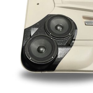 top center Speaker Upgrade for the Front Door of your 2005-2010 Jeep Grand Cherokee. Easy installation of a Dual 6.5" Midrange for the most powerful car stereo possible.