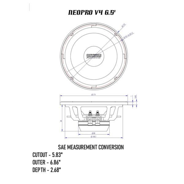 NeoPro v.4 6.5” Midrange 4 ohms-- EACH (125W-300W) - Image 6