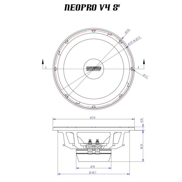 Sundown Audio NeoPro-8 v.4 8" Pro Audio Midrange Speaker (4 Ohm) - Image 7