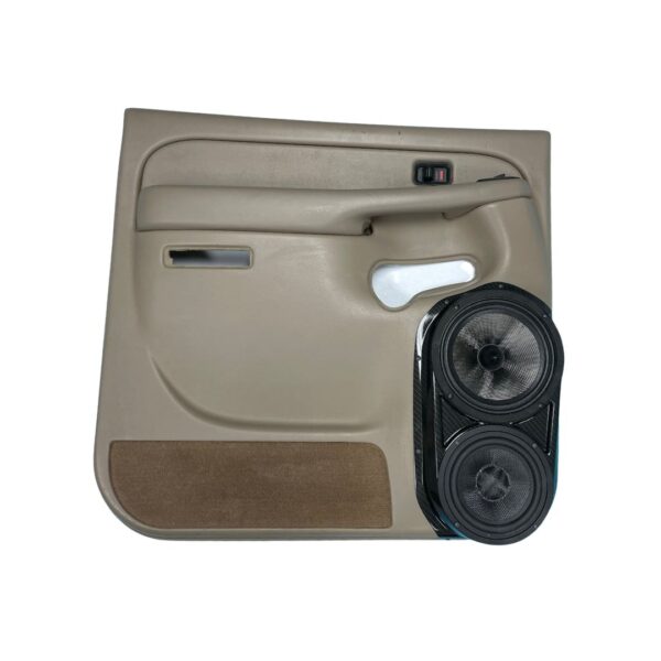 top center Speaker Upgrade for the Rear Door of your 2000-2006 Chevrolet Tahoe, Suburban, Avalanche, Silverado. GMC Yukon, Sierra. Cadillac Escalade. Easy installation of a 8" and 6.5" Midrange for the most powerful car stereo possible.