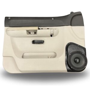 top center Speaker Upgrade for the Front Door of your 2007-2009 Chevrolet Silverado, GMC Sierra. Easy installation of a Single 8" Midrange for the most powerful car stereo possible.