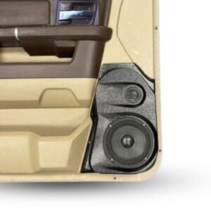 top center Speaker Upgrade for the Front Door of your 2009-2018 Dodge Ram 1500, 2500. 2019-2024 Dodge Ram 2500, 1500 Classic. Easy installation of a 6.5" Component Set for the most powerful car stereo possible.