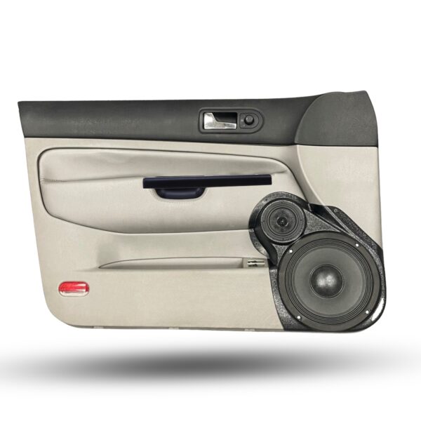 top center Speaker Upgrade for the Front Door of your 1999-2004 Volkswagen Jetta. Easy installation of a 8" and 3.5" Super Tweeter for the most powerful car stereo possible.