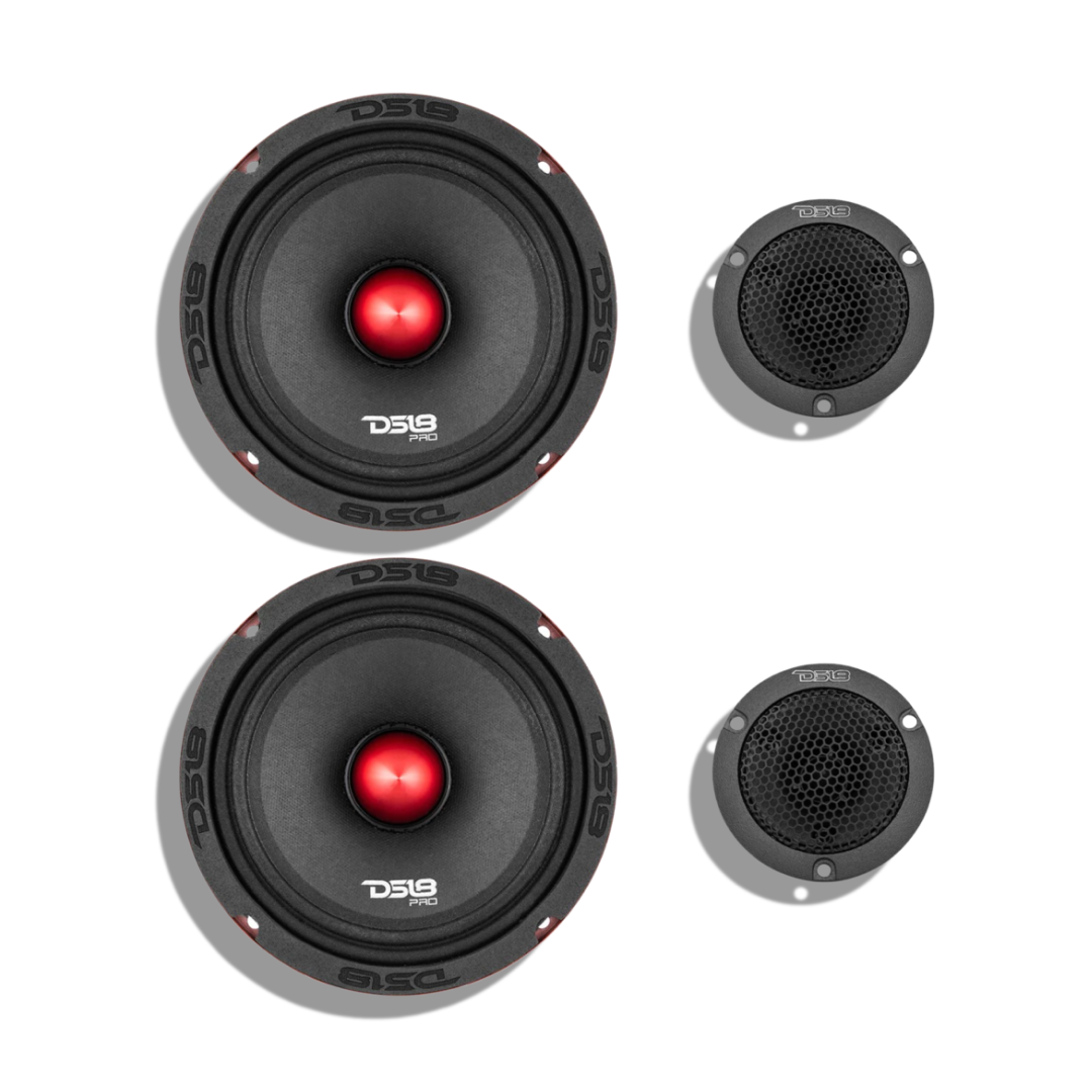 DS18 Silver Single 61/2" + Single 31/2" Speakers Kit Custom Speaker