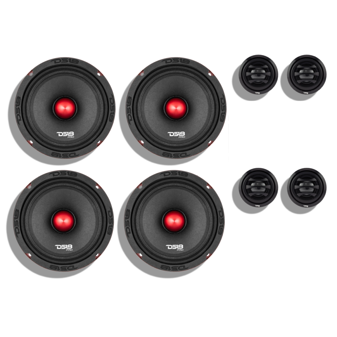 DS18 Better Dual 61/2" Speakers + Dual 2" Tweeters Kit Custom
