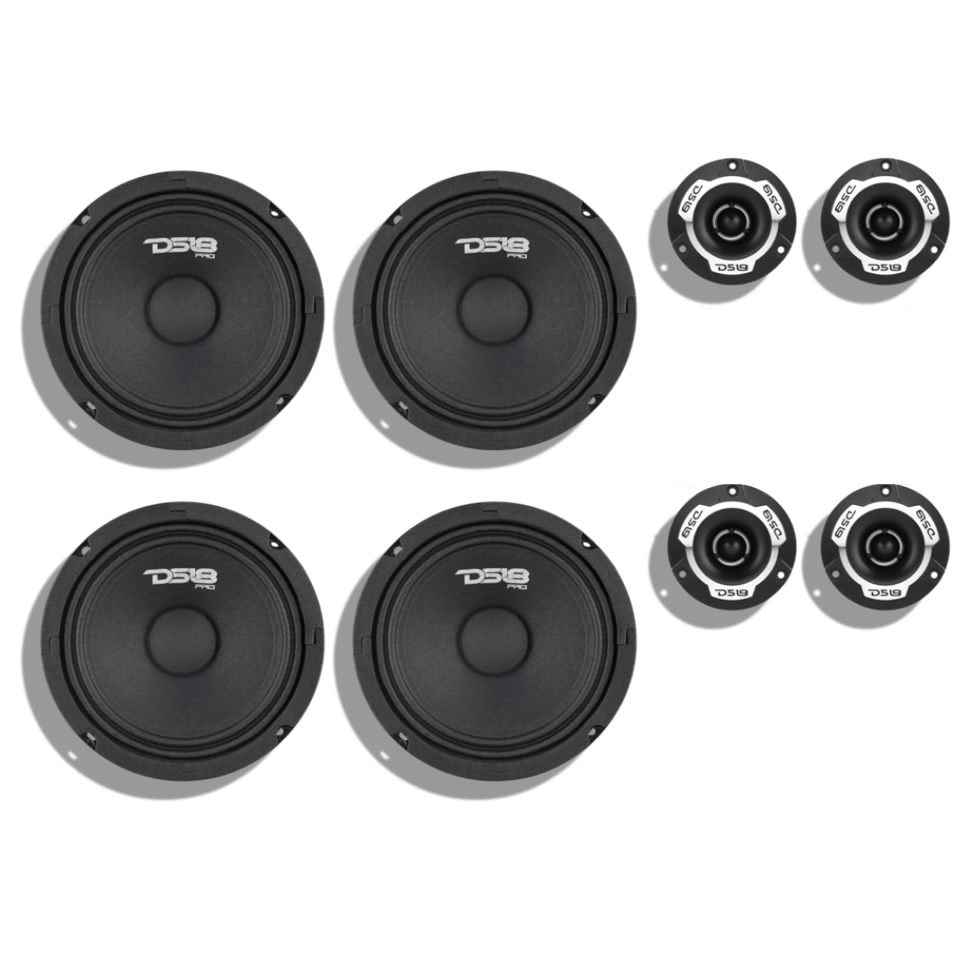 DS18 Bronze Dual 61/2" + Dual 31/2" Speakers Kit Custom Speaker Pods