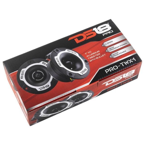 DS18 - PRO TWX1 - 1" VC Aluminum Super Bullet Tweeters 240 Watts 4-Ohm - Pair (Silver) - Image 7
