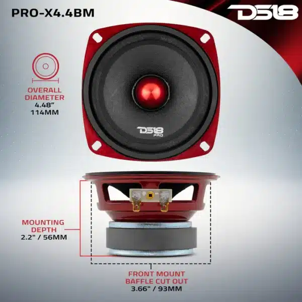 DS18 - PRO X4.4BM 4" MIDRANGE BULLET LOUDSPEAKER 4 OHM 200 WATTS - Image 7