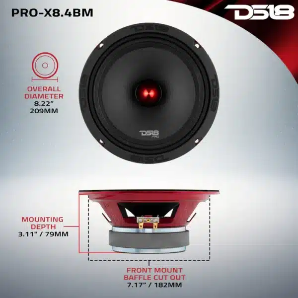 DS18 - PRO-X 8" Mid-Range Bullet Loudspeaker 275 Watts Rms 4-Ohm - Image 7