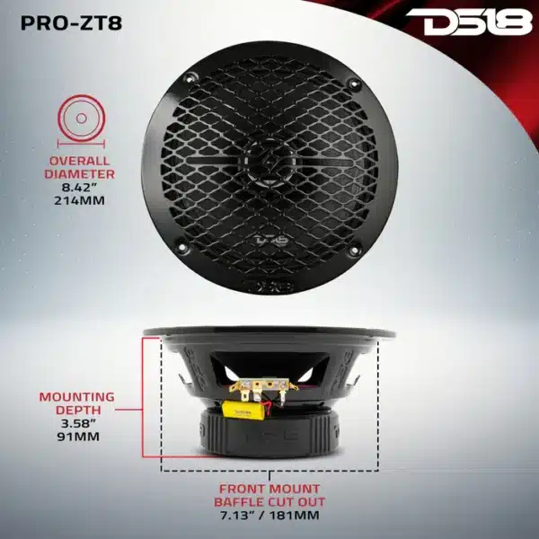 DS18-PRO-ZT8 PRO 8" 2-WAY MIDRANGE WITH BUILT IN BULLET TWEETER 275 RMS - Image 9