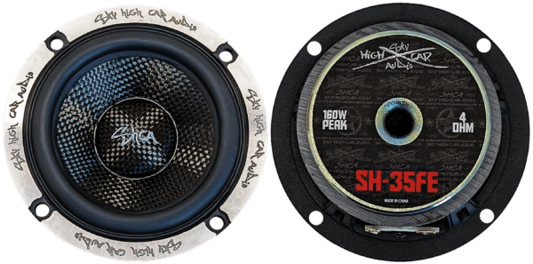 Sky High Car Audio SH-35FE 3.5" Loudspeaker with Carbon Fiber Cone (Pair)