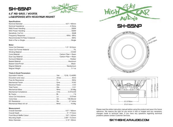 Sky High Car Audio 6.5" Neo Mid Woofer Pair - Image 11