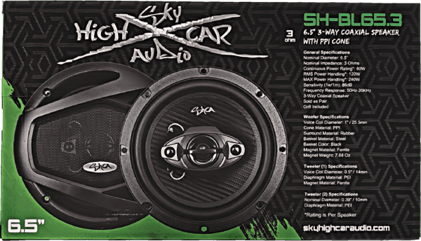 Sky High Car Audio BL65.3 6.5" Coaxial 3 Ohms - Image 11