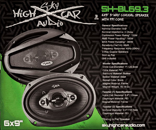 Sky High Car Audio BL69.3 6x9" Coaxial 3 Ohms - Image 12