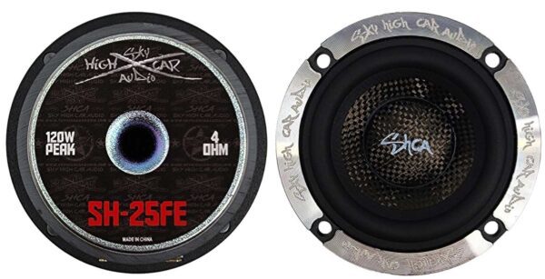 Sky High Car Audio SH-25FE 2.5" Loudspeaker with Carbon Fiber Cone (Pair)