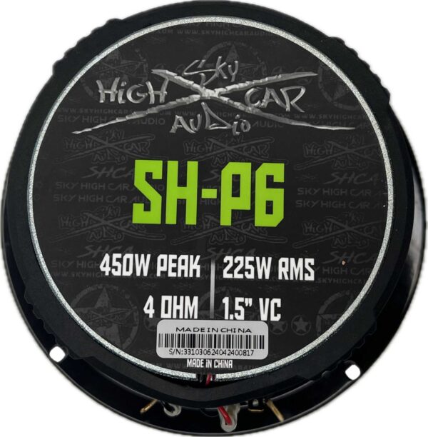 Sky High Car Audio SH-P6 6.5" COAXIAL MID-RANGE LOUDSPEAKER WITH 1" BULLET TWEETER - Image 2