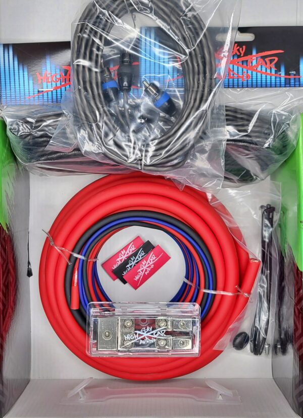 Sky High Car Audio Dual Amp Kit Single 4 Gauge to Dual 8 Gauge OFC - (Red/Black)