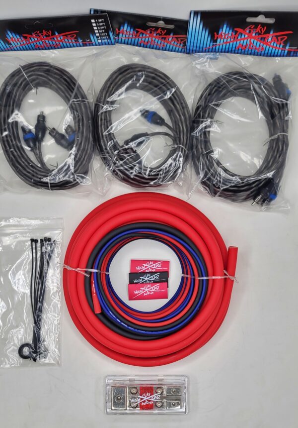 Sky High Car Audio Dual Amp Kit Single 4 Gauge to Dual 8 Gauge OFC - (Red/Black) - Image 2