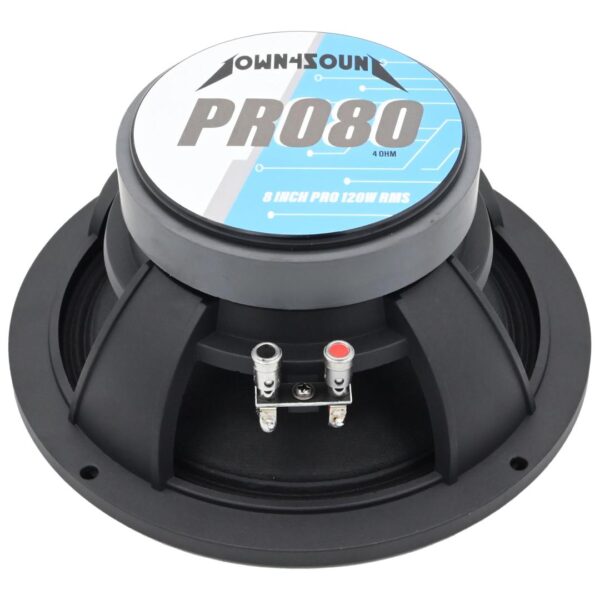 DOWN4SOUND D4S-PRO804 - 8" Pro Audio Driver - 120W RMS,  4 Ohm High-Performance Midrange Speaker - Image 2