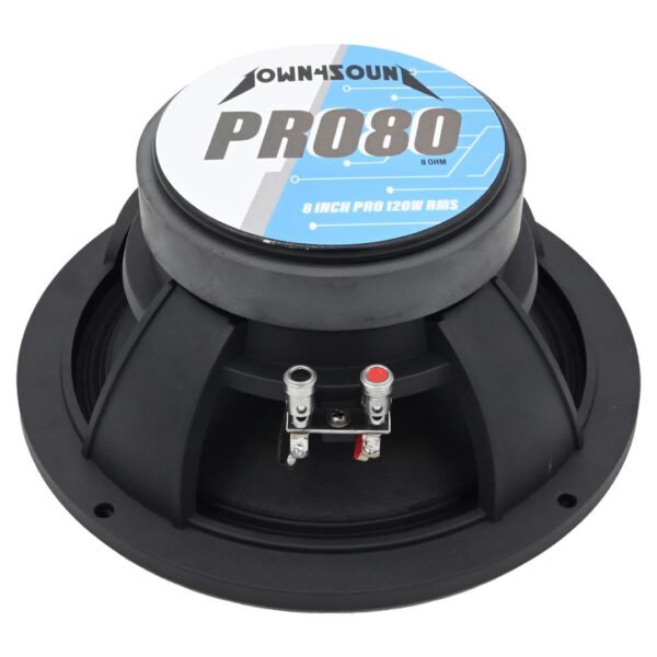 DOWN4SOUND D4S-PRO808 - 8" Pro Audio Driver - 120W RMS,  8 Ohm High-Performance Midrange Speaker - Image 2