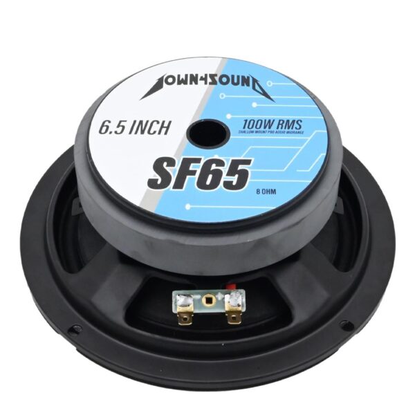 DOWN4SOUND D4S-SF658 - 6.5" Shallow Mount Midrange Speaker - 100W RMS, 8 Ohm High-Performance Audio Driver - Image 2