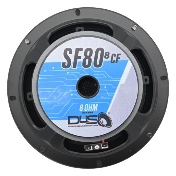 Down4sound D4S-SF808CF Carbon Fiber Water Resistant Shallow Midrange Speaker - 8 Inch, 180W RMS, 8 Ohm - Image 2