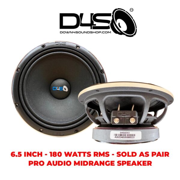 DOWN4SOUND PRO AUDIO 6.5" D4S-60 V2 Midrange | 180W RMS | 4 OHM - PAIR